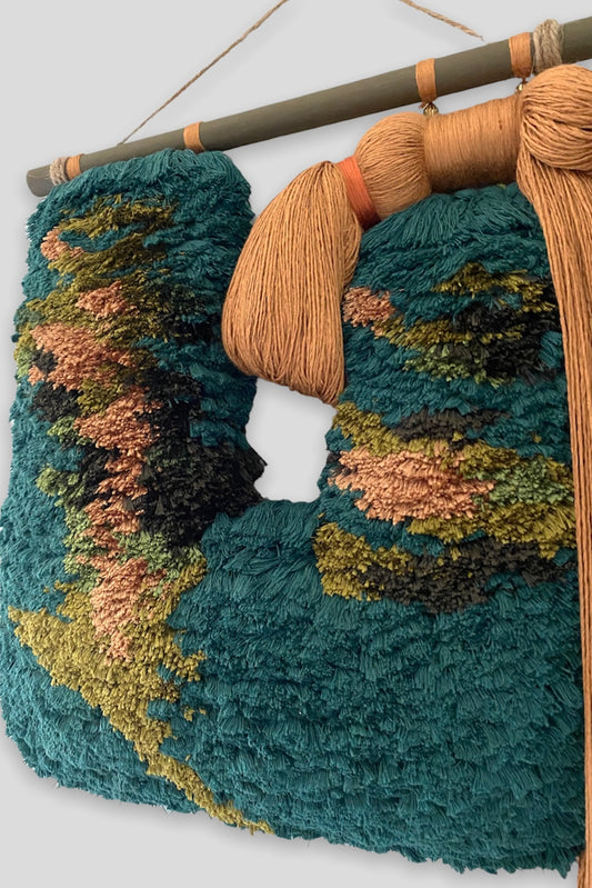 Handwoven tapestry wall hanging